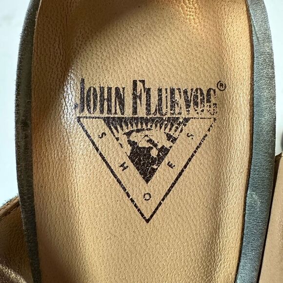 JOHN FLUEVOG Women's Hopscotch Tuggawar Strappy Heeled Sandal Blue Size 7.5 - Picture 13 of 16